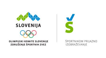 Logo: Olimpijski komite Slovenije združenje športnih zvez in športnikom prijazno izobraževanje