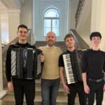 Jakob Tojnko, mentor Tomaž Marčič, Mark Šket, Amadej Kolenc